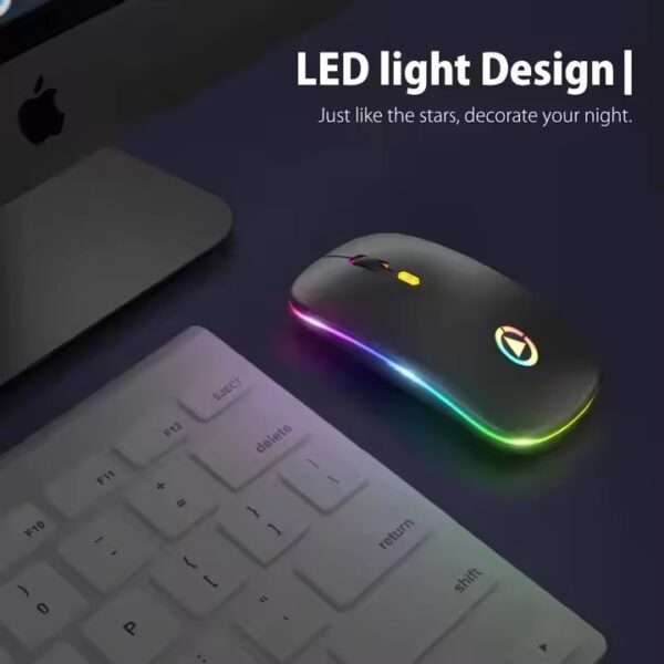 Rechargeable Wireless Gaming Mouse LED Backlight Mouse 2.4Ghz USB Computer Game Mice Ergonomic Mouse for Laptop PC Gamer - Image 3