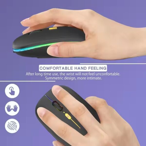 Rechargeable Wireless Gaming Mouse LED Backlight Mouse 2.4Ghz USB Computer Game Mice Ergonomic Mouse for Laptop PC Gamer - Image 4