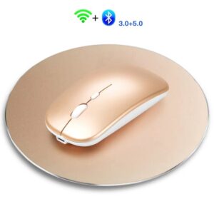Dual Mode BT Wireless Mouse with One-Click Desktop Function BT Pairing Key Rechargeable Silent Mice for Laptop PC New