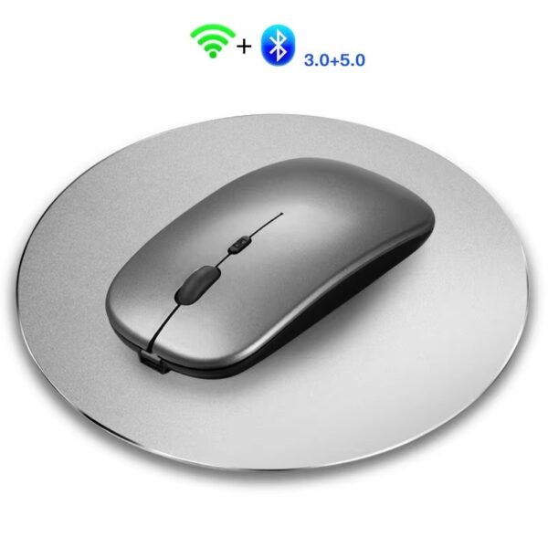 Dual Mode BT Wireless Mouse with One-Click Desktop Function BT Pairing Key Rechargeable Silent Mice for Laptop PC New - Image 2