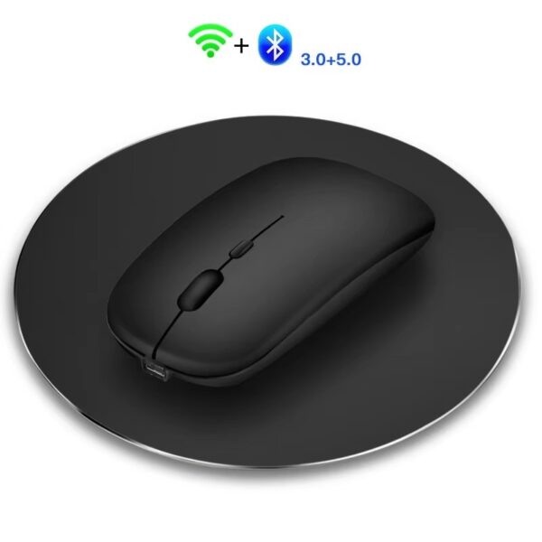 Dual Mode BT Wireless Mouse with One-Click Desktop Function BT Pairing Key Rechargeable Silent Mice for Laptop PC New - Image 3