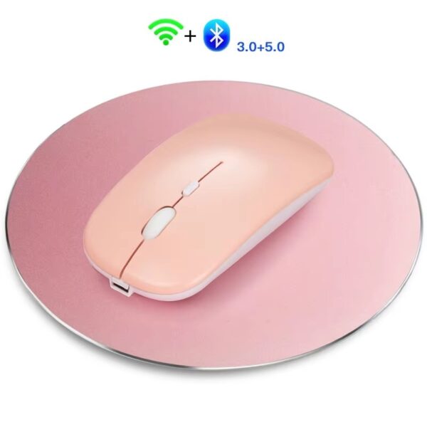 Dual Mode BT Wireless Mouse with One-Click Desktop Function BT Pairing Key Rechargeable Silent Mice for Laptop PC New - Image 4