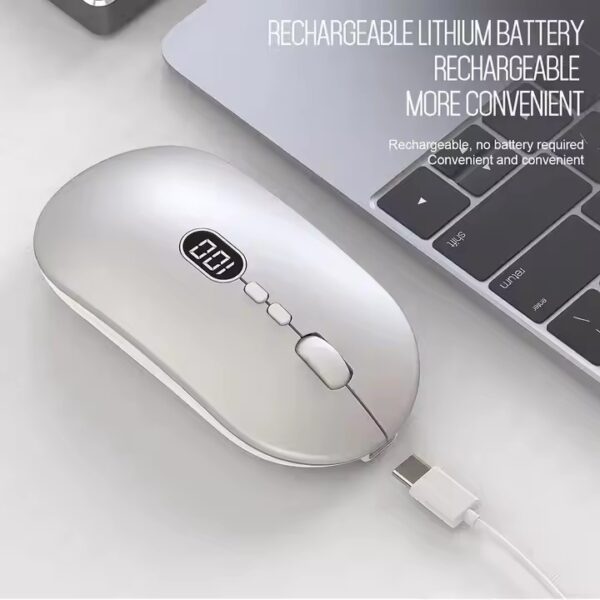 Wireless Computer Mouse for Laptop with Battery Level Visible 2.4G Portable USB Mouse Silent Click for Windows Mac - Image 2