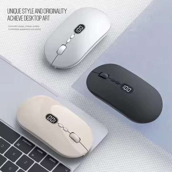 Wireless Computer Mouse for Laptop with Battery Level Visible 2.4G Portable USB Mouse Silent Click for Windows Mac - Image 3